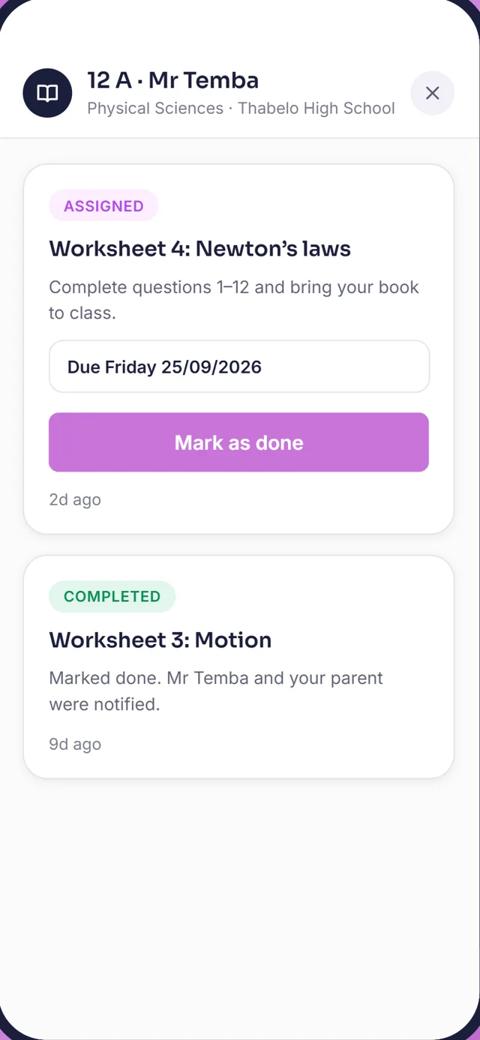 Assigned work