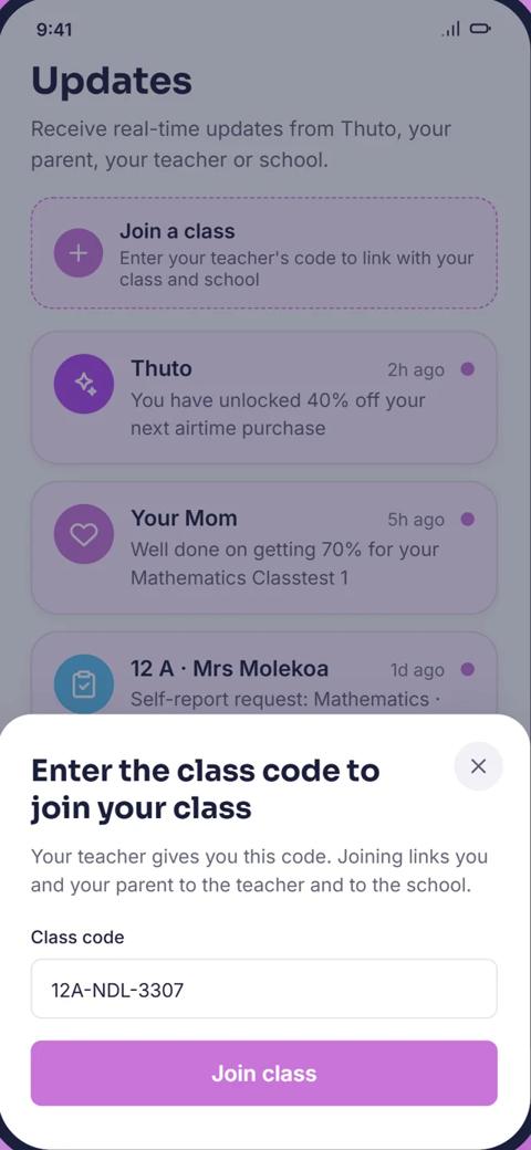 Join a class with a code