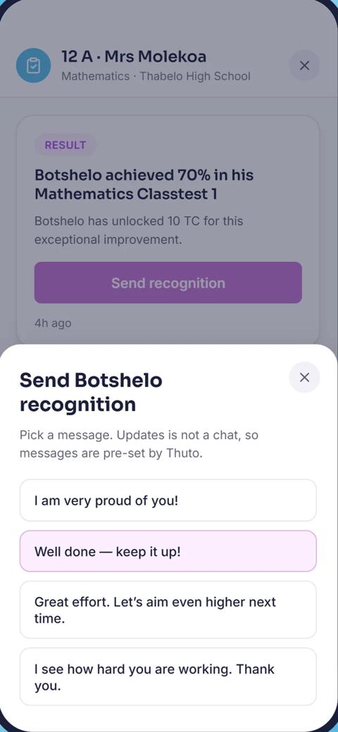 Send recognition